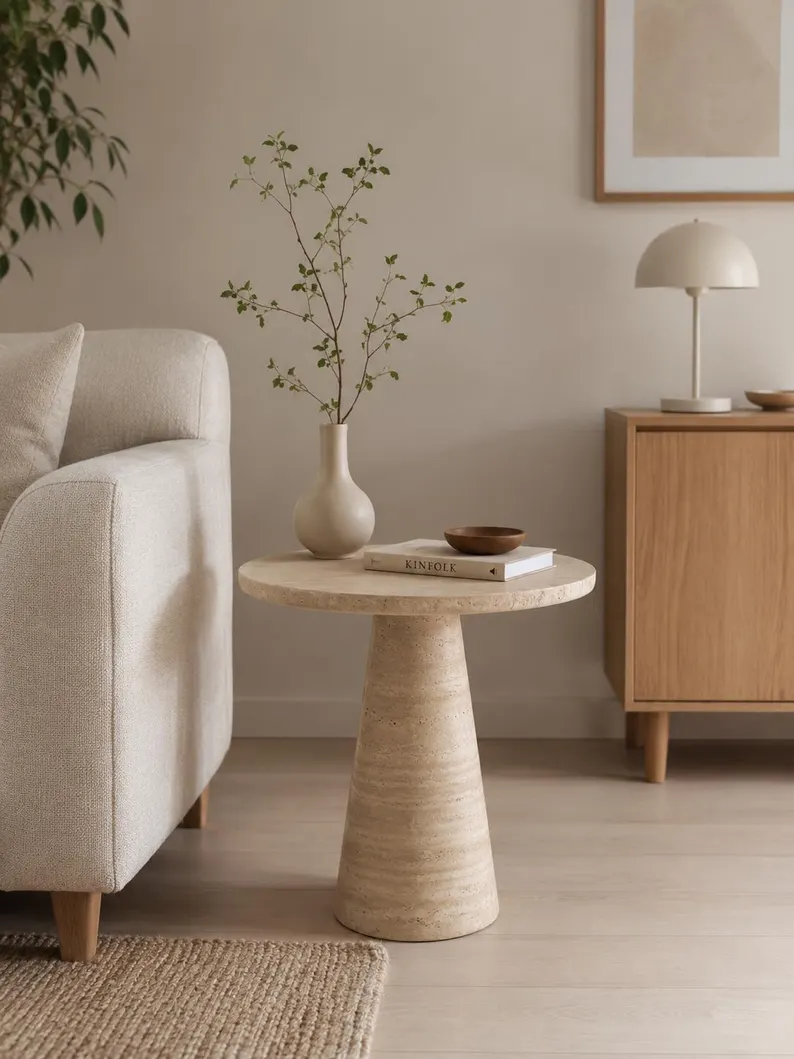Handcrafted-Natural-Travertine-Table Handcrafted Natural Travertine Table