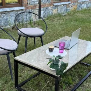 Mermer Kahve Masası <br><span class="ata_title">Rustik Yeşil Mermer</span> 1 Rustic Coffee Table