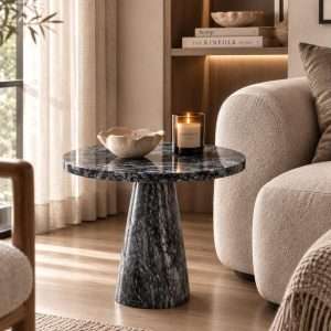 Mushroom Coffee Table <br><span class="ata_title">Black Marble </span> 6 marble coffee side table