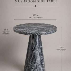 Mushroom Coffee Table <br><span class="ata_title">Black Marble </span> 3 mushroom table dimension